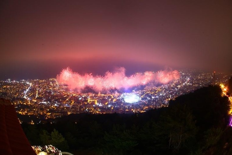 Jounieh Festival Fireworks from Bay Lodge